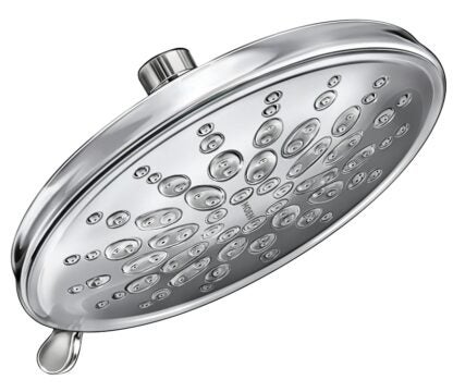 Moen Ignite Series 21529 Spray Head Rainshower, Round, 2.5 gpm, 1/2 in Connection, IPS, Chrome, 9 in Dia