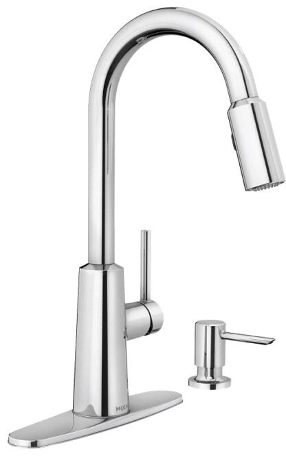 Moen Nori Series 87066SRS Kitchen Faucet, 1.5 gpm, 1-Faucet Handle, Stainless Steel, Stainless Steel, Deck Mounting