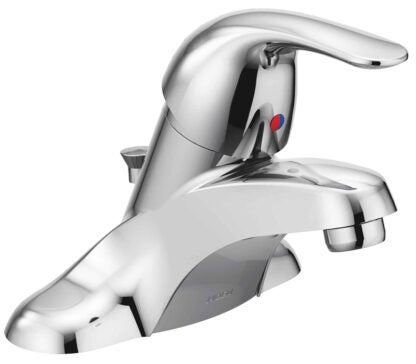 Moen Adler Series WS84503 Bathroom Faucet, 1.2 gpm, 1-Faucet Handle, Metal, Chrome Plated, Lever Handle, Low Arc Spout