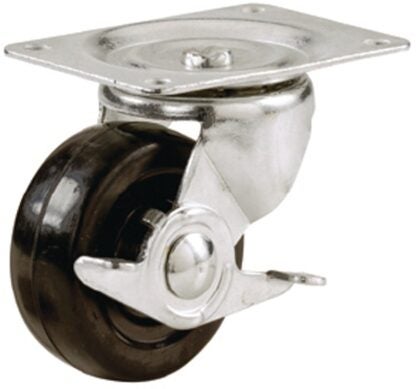 Shepherd Hardware 400 Series 9788 Swivel Wheel Caster, 5 in Dia Wheel, 200 lb Load, Rubber, Black