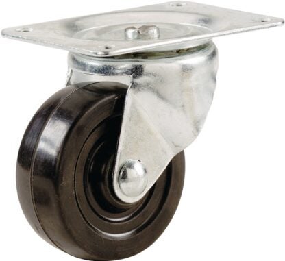 Shepherd Hardware 9787 Swivel Caster, 5 in Dia Wheel, 1-1/4 in W Wheel, Rubber Wheel, 200 lb