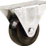 Shepherd Hardware 9482 Rigid Caster, 2-1/2 in Dia Wheel, 1-1/8 in W Wheel, Rubber Wheel, 100 lb