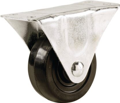 Shepherd Hardware 9483 Rigid Caster, 3 in Dia Wheel, 1-1/4 in W Wheel, Rubber Wheel, 175 lb