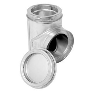 Selkirk SPR5ITP Insulated Tee with Plug, 5 in Connection, Stainless Steel