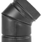 SELKIRK DSP7E4-1 Stove Pipe Elbow, 45 deg Angle, 7 in, Aluminized Steel, Black