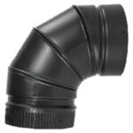 SELKIRK DSP7E9-1 Stove Pipe Elbow, 90 deg Angle, 7 in, Aluminized Steel, Black