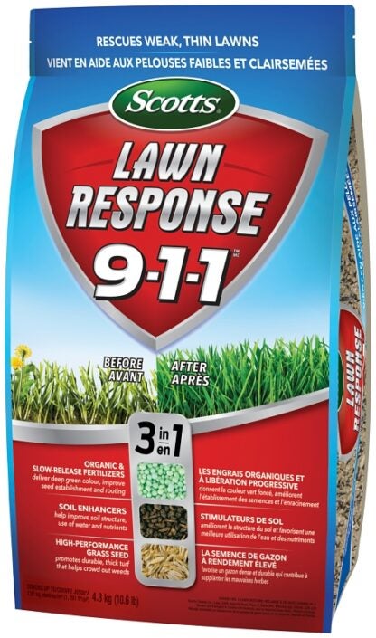 Scotts 10003 Lawn Response 9-1-1, Grass Seed with Fertilizer, 4.8 kg