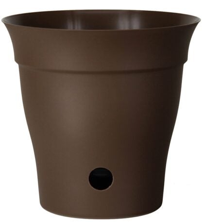 DCN 4706-22 Planter, 6 in Dia, 6 in H, Round, Sleek Design, Plastic, Chocolate