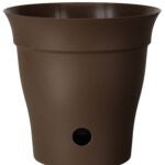 DCN 4710-22 Planter, 10 in Dia, 10 in H, Round, Sleek Design, Plastic, Chocolate