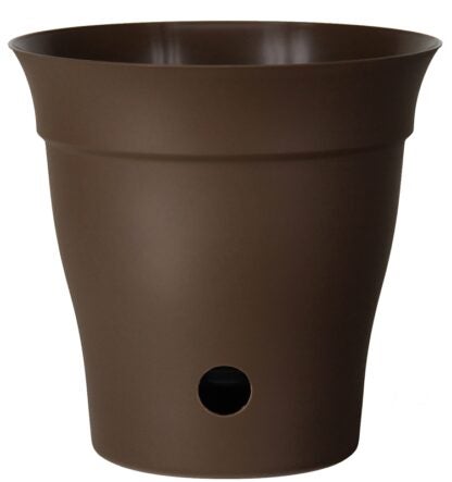 DCN 4710-22 Planter, 10 in Dia, 10 in H, Round, Sleek Design, Plastic, Chocolate