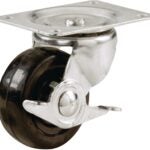 Shepherd Hardware 9509 Swivel Caster, 2 in Dia Wheel, 7/8 in W Wheel, Rubber Wheel, 90 lb