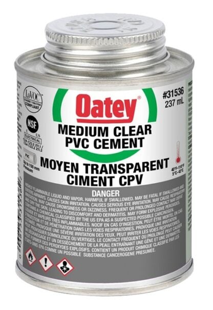 Oatey 48918 Pipe Cement, 237 mL, Liquid, Clear