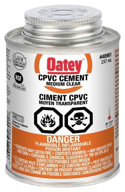 Oatey 48901 Pipe Cement, 236 mL, Liquid, Clear