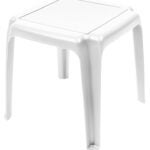 Gracious Living 14553-40 Side Table, Resin Table, White Table, 16-1/2 in W, 16-1/2 in D, 16 in H