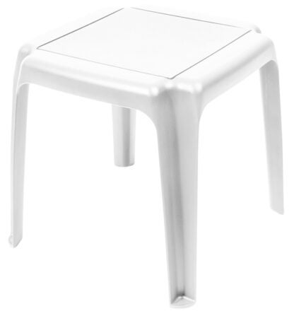 Gracious Living 14553-40 Side Table, Resin Table, White Table, 16-1/2 in W, 16-1/2 in D, 16 in H