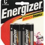 Energizer E93BP-2 Battery, 1.5 V Battery, C Battery, Alkaline, Manganese Dioxide, Zinc