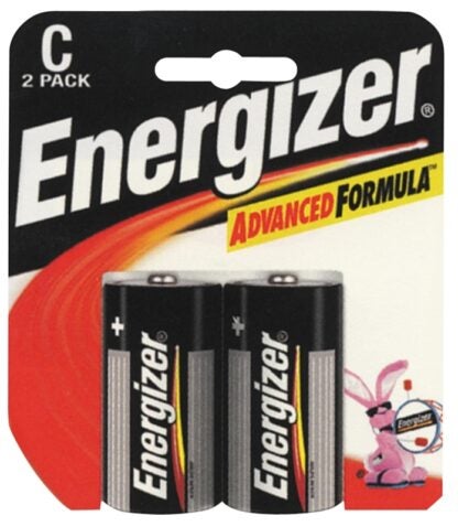 Energizer E93BP-2 Battery, 1.5 V Battery, C Battery, Alkaline, Manganese Dioxide, Zinc