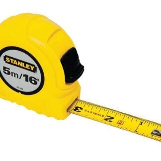 STANLEY 30-496 Measuring Tape, 16 ft L Blade, 3/4 in W Blade, Steel Blade, ABS Case, Yellow Case