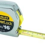 STANLEY 33-158 Measuring Tape, 16 ft L Blade, 3/4 in W Blade, Steel Blade, ABS Case, Chrome Case