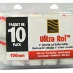 Nour Z 4U05-10 Roller Refill Pack, 3/8 in Thick Nap, 4 in L, Fabric Cover, Gray/Red