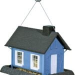 North States 9065 Wild Bird Feeder, Cottage, 8 lb, Plastic, Blue/Gray, 11-1/2 in H, Pole Mounting