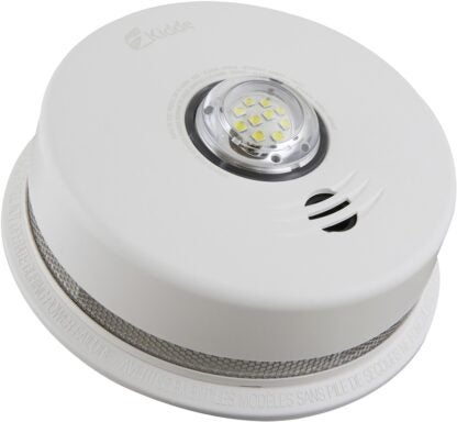 Kidde P4010ACLEDSCA Smoke Alarm, 120 V, Photoelectric Sensor, 85 dB, Alarm: Audio, White