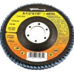 Forney 71985 Flap Disc, 4-1/2 in Dia, 7/8 in Arbor, 40 Grit, Medium, Zirconia Aluminum Abrasive