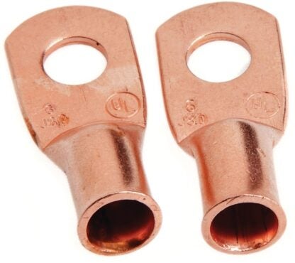 Forney 60091 Cable Lug, For: #6 Cable, 1/4 in Stud, #6 Wire, Copper