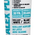 DAP ALEX PLUS 74225 Acrylic Latex Caulk Plus Silicone, White, 40 to 100 deg F, 162 mL Squeeze Tube