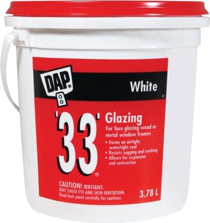 DAP 33 71090 Glazing Compound, Paste, Slight, Off-White/White, 3.78 L Pail