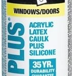 DAP ALEX PLUS 74235 Acrylic Latex Caulk Plus Silicone, Clear, 7 to 14 days Curing, 40 to 100 deg F, 300 mL Cartridge