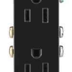 Eaton Wiring Devices 1107BK-C Duplex Receptacle, 2 -Pole, 15 A, 125 V, Back, Side Wiring, NEMA: 5-15R, Black Sells in Quantity of 10