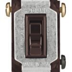 Eaton Cooper Wiring 1303B Toggle Switch, 15 A, 120 V, Polycarbonate Housing Material, Brown