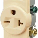 Eaton Wiring Devices 1876V-BOX Single Receptacle, 2 -Pole, 250 V, 20 A, Side Wiring, NEMA: NEMA 6-20R, Ivory