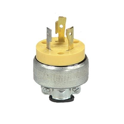 Arrow Hart 2363-BOX Locking Plug, 2 -Pole, 20 A, 125 V, NEMA: NEMA L5-20, Yellow