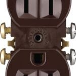 Eaton Wiring Devices 270B-C Duplex Receptacle, 2 -Pole, 15 A, 125 V, Push-in, Side Wiring, NEMA: 5-15R, Brown