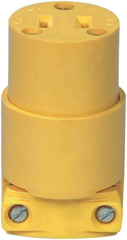 Eaton Wiring Devices 4882-BOX Electrical Connector, 2 -Pole, 15 A, 125 V, NEMA: NEMA 1-15, Yellow