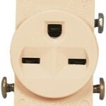 Eaton Wiring Devices 816V-BOX Single Receptacle, 2 -Pole, 250 V, 15 A, Side Wiring, NEMA: NEMA 6-15R, Ivory