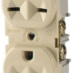 Arrow Hart 826 826V-BOX Duplex Receptacle, 2 -Pole, 15 A, 250 V, Side Wiring, NEMA: 6-15R, Gray