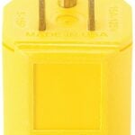 Arrow Hart AH5965Y Electrical Plug, 2 -Pole, 15 A, 125 V, Male, NEMA: NEMA 5-15, Yellow