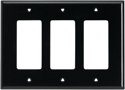 Eaton Wiring Devices PJ263BK Wallplate, 4.87 in L, 6-3/4 in W, 3 -Gang, Polycarbonate, Black