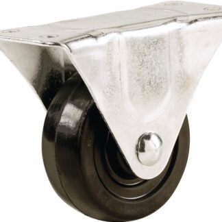 Shepherd Hardware 9481 Rigid Caster, 2 in Dia Wheel, 7/8 in W Wheel, Rubber Wheel, 90 lb