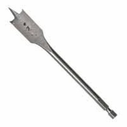 IRWIN 88824 Spade Drill Bit, 1-1/2 in Dia, 6 in OAL, Flat Flute, 1/4 in Dia Shank, Hex Shank