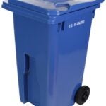 Quattro 60213285E1 Garbage Can, 64 gal Capacity, Polyethylene, Blue