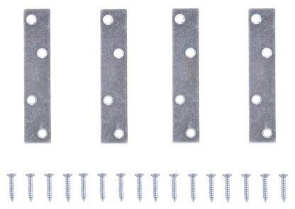 ProSource MP-Z04-C4PS Mending Plate, 4 in L, 7/8 in W, Steel, Screw Mounting