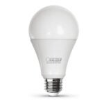 Feit Electric OM150DM/830/LED LED Bulb, General Purpose, A21 Lamp, 150 W Equivalent, E26 Lamp Base, Dimmable, White Sells in Quantity of 4