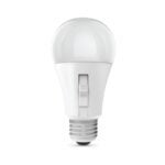 Feit Electric OM100/3CCTCA/DD/LEDI Dusk-to-Dawn LED Bulb, Color Selectable, A21 Lamp, E26 Lamp Base, White