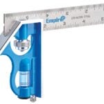 Empire True Blue Series E255 Combination Square, 6 in L Blade, SAE Graduation, Stainless Steel Blade