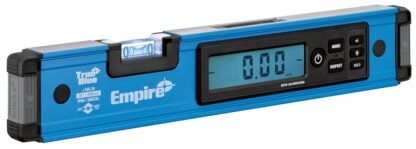 Empire True Blue Series E105.16 Digital Box Level, 16 in L, 1-Vial, Non-Magnetic, Aluminum, Blue/Silver