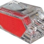 GB PushGard 19-PC2 Wire Connector, 22 to 12 AWG Wire, Copper Contact, Polycarbonate Housing Material, Clear/Red